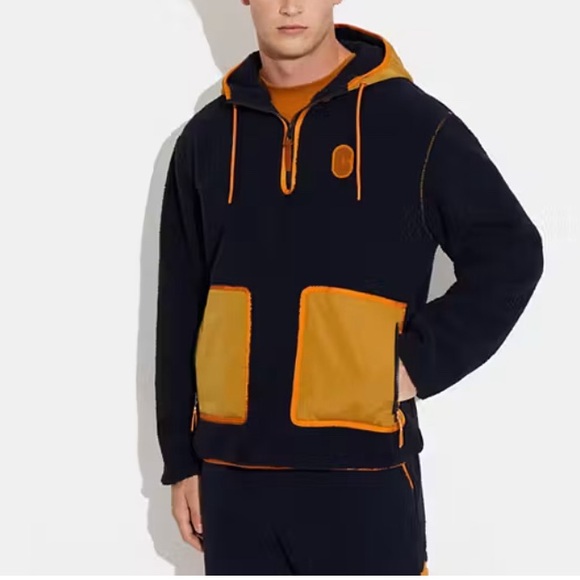 Coach Sherpa Fleece Half Zip Hoodie and Pants size xs BNWT somewhat over sized - Picture 3 of 9